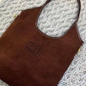 FAUX Miu Miu Dark Brown Suede Tote